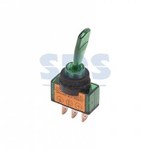 Тумблер 12V 20А (3c) ON-OFF однополюсный  с зеленой подсветкой  (ASW-13D)  REXANT (1/100)