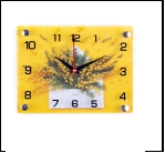 Часы настенные 20х26 прямоугольник 2026-032 "Конверт с мимозой"