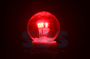 Лампа шар e27 6 LED  Ø45мм - красная, прозрачная колба, эффект лампы накаливания