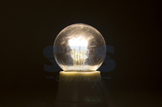 Лампа шар e27 6 LED  Ø45мм - тепло-белая, прозрачная колба, эффект лампы накаливания