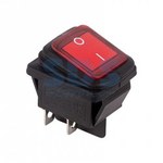 Выключатель клавишный 250V 15А (4с) ON-OFF красный  с подсветкой  ВЛАГОЗАЩИТА  (RWB-507)  REXANT