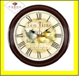 3527-130 (10) Часы настенные круг d=35см, корпус коричневый "Tea time"