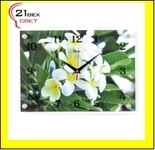 2535-320 (10) Часы настенные "Плюмерии на веточке"