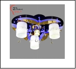 Люстра "рожки модерн 3" LED-Blu светильник потолочный 8369/3 (1) BK+GD Светильник бытовой потолочный со светодиодами и дистанционным пультом (220V 18W
