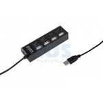 Разветвитель USB на 4 порта с переключателями черный REXANT