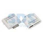 Адаптер для iPhone 4 на USB, SD, microSD для переноса фото белый