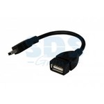 USB кабель OTG mini USB на USB   шнур 0.15M черный REXANT