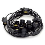 Гирл. Нить 20,0м IP65 черн.шнур 80 патронов E27 черный, шаг 25cm, 20м +1,5м шнур,Uniel UDL-K111 belt(Можно продавать по метрам, разрез центр между пат