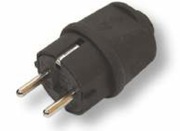 В 16-001 Вилка 16А/ 250V IP44  черная (каучук) 100, В 16-001