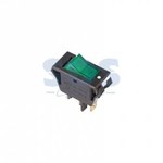 Выключатель клавишный 250V 15А (3с) ON-OFF зеленый  с подсветкой  (RWB-413, SC-788)  REXANT