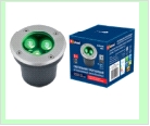 Св. влаг/защ грунт хром LED   3,0Вт Зелен. 220В UNIEL светильник ULU-B10A-/GREEN IP67 GREY  светодиодный уличный. тротуар  встраиваемый. свет. Корпу