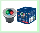 Св. влаг/защ грунт хром LED   3,0Вт RGB 220В UNIEL светильник ULU-B10A-/RGB IP67 GREY  светодиодный уличный. тротуар   встраиваемый. RGB свет. Корпу