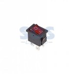 Выключатель клавишный 250V 6А (4с) ON-OFF красный  с подсветкой  Mini  (RWB-207, SC-768)  REXANT