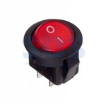Выключатель клавишный круглый 250V 3А (2с) ON-OFF красный  Micro  (RWB-105, SC-214)  REXANT