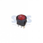 Выключатель клавишный круглый 250V 3А (3с) ON-OFF красный  с подсветкой  Micro  (RWB-106, SC-214)  REXANT
