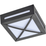 Св. влаг/защ GX53 квадр. чёрный с решеткой IP65 (13Вт max) ECOLA .136x136x55mm  LED 3083W  накладной  матовый Квадрат с решеткой металл
