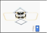 Люстра "LED 4" LED-WHITE+МР3 светильник потолочный 29508/2+2 (2) WT+CR LED 8/13W 6500/3000К 615*510*105  (дим)