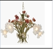 Люстра "модерн 5" .. светильник потолочный Beluce NHD1601-5 BRONZE GREEN+PINK ROSE