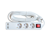 Удл.колодка 3р х  5м с з/к с выкл. 10A ASD Удлинитель 3гн с 3/К 5м   2-x USB IP20 3GSU-5-SMART   (1/25)