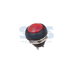 Выключатель-кнопка 250V 1A (2c) (JN)-OFF Б/фикс красная Micro (PBS-33D)
