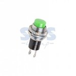 Выключатель-кнопка  металл 220V 2А (2с) (ON)-OFF  ?10.2  зеленая  Mini  (RWD-213)  REXANT