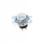 Выключатель-кнопка  металл 220V 2А (2с) (ON)-OFF  ?16.2  белая  (RWD-306)  REXANT (1/50)