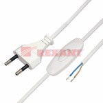 Шнур сетевой  1.8М  с выключателем  без розетки  2.5A-220V  белый  REXANT