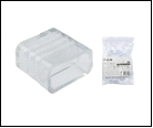 Компл. UCW-Q220 K10 CLEAR 025 POLYBAG Изолирующий зажим (заглушка) для светодиодной ленты 3528/2835, 10 мм, цвет прозрачный, 25 штук в пакете, шк 5999