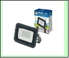 С/д прожектор  10,0Вт 6500K UNIEL с датчиком черн. прожектор ULF-Q512 /DW SENSOR IP65 220-240B BLACK   движения и освещенности. Дневной свет (). Корпу