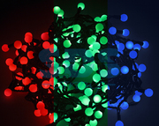 Украшение Электрогирлянда "LED-Шарики" 5м d=18мм 30LED RGB темно-зел. провод 3.6Вт 220В IP20